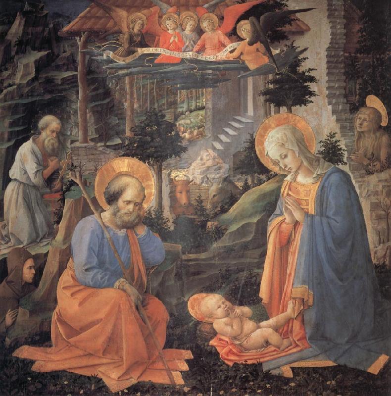 Fra Filippo Lippi The Adoration of the Infant jesus Sweden oil painting art
